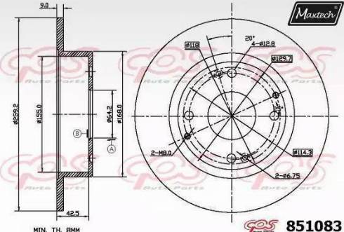 Maxtech 851083.6060 - Гальмівний диск autocars.com.ua