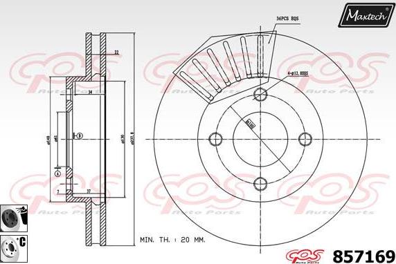 Maxtech 851084 - Гальмівний диск autocars.com.ua