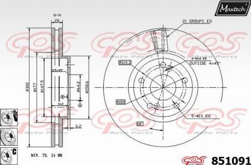 Maxtech 851091.6980 - Гальмівний диск autocars.com.ua