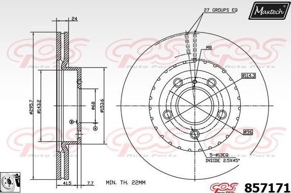 Maxtech 851091 - Гальмівний диск autocars.com.ua