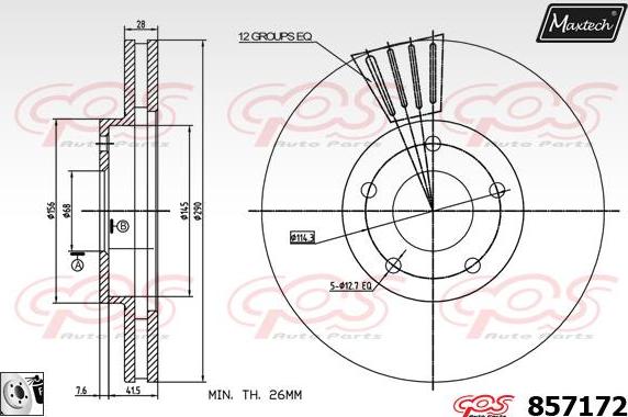 Maxtech 851094 - Гальмівний диск autocars.com.ua