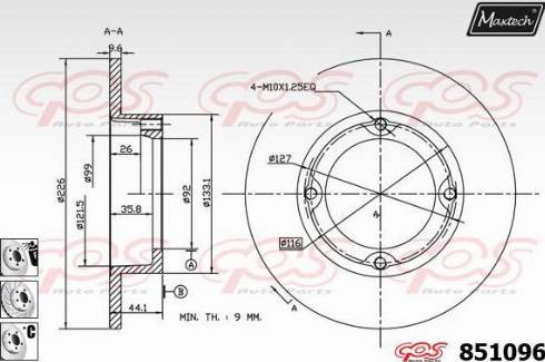 Maxtech 851096.6880 - Тормозной диск autodnr.net