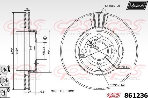 Maxtech 851096 - Тормозной диск autodnr.net