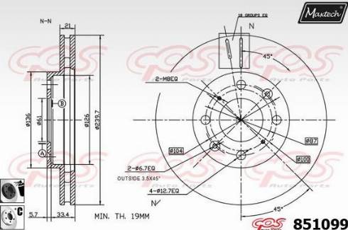 Maxtech 851099.6060 - Гальмівний диск autocars.com.ua