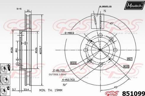 Maxtech 851099.6880 - Гальмівний диск autocars.com.ua