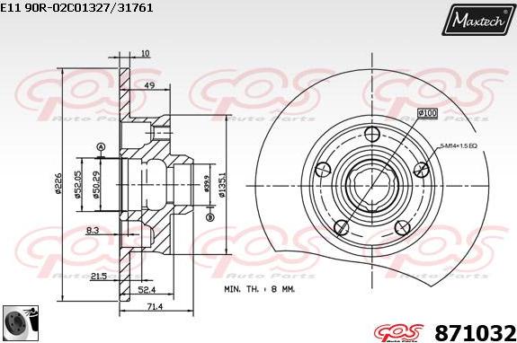 Maxtech 851099 - Гальмівний диск autocars.com.ua