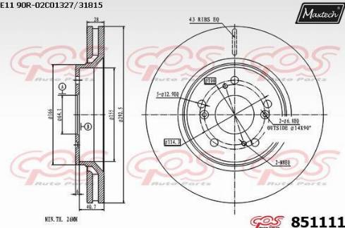 Maxtech 851111.0000 - Тормозной диск autodnr.net