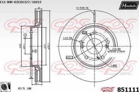 Maxtech 851111.0060 - Тормозной диск autodnr.net