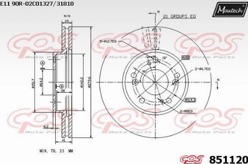 Maxtech 851120.0000 - Гальмівний диск autocars.com.ua