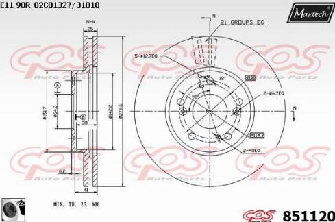 Maxtech 851120.0060 - Гальмівний диск autocars.com.ua