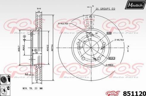 Maxtech 851120.6060 - Гальмівний диск autocars.com.ua