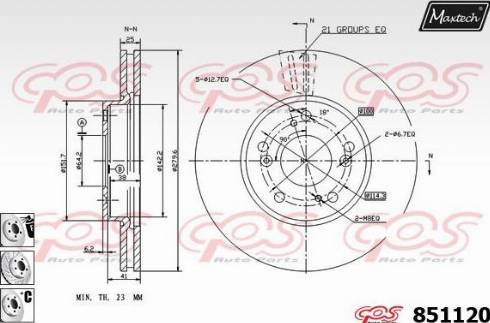 Maxtech 851120.6880 - Гальмівний диск autocars.com.ua