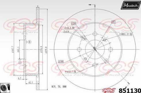 Maxtech 851130.0060 - Гальмівний диск autocars.com.ua