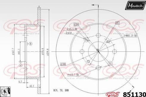 Maxtech 851130.0080 - Гальмівний диск autocars.com.ua