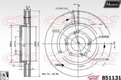 Maxtech 851131.0080 - Гальмівний диск autocars.com.ua