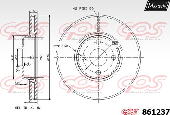 Maxtech 851138 - Гальмівний диск autocars.com.ua