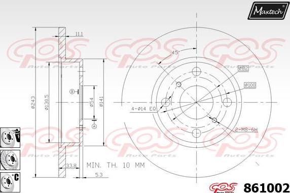 Maxtech 865210 - Гальмівний диск autocars.com.ua