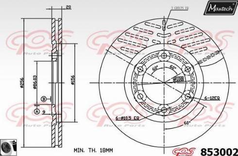 Maxtech 853002.0060 - Гальмівний диск autocars.com.ua