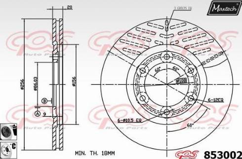 Maxtech 853002.6060 - Гальмівний диск autocars.com.ua