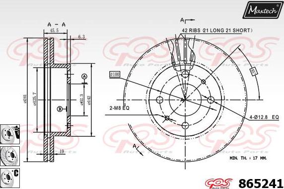 Maxtech 853002 - Гальмівний диск autocars.com.ua