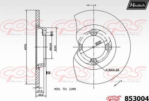 Maxtech 853004.0000 - Гальмівний диск autocars.com.ua