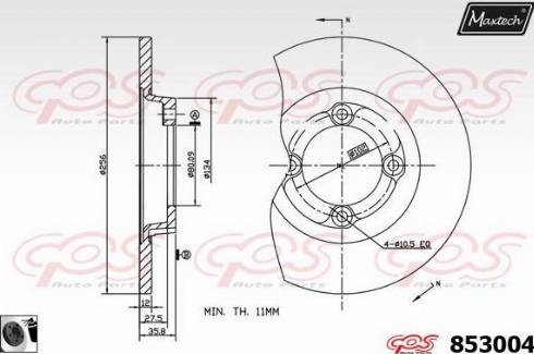 Maxtech 853004.0060 - Гальмівний диск autocars.com.ua