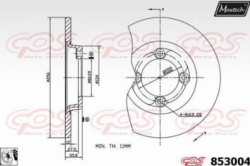 Maxtech 853004.0080 - Гальмівний диск autocars.com.ua