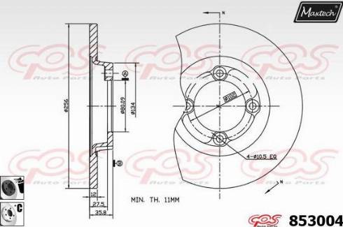 Maxtech 853004.6060 - Гальмівний диск autocars.com.ua