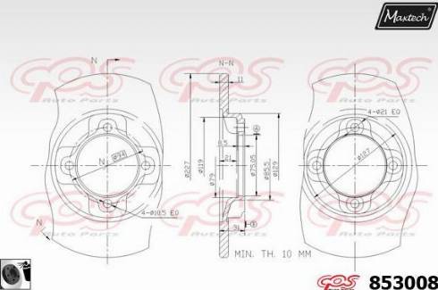 Maxtech 853008.0060 - Гальмівний диск autocars.com.ua