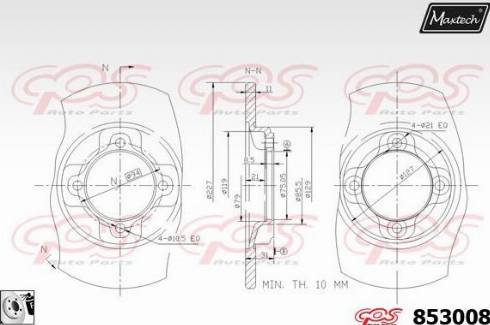 Maxtech 853008.0080 - Гальмівний диск autocars.com.ua