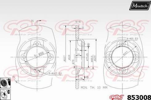 Maxtech 853008.6060 - Гальмівний диск autocars.com.ua