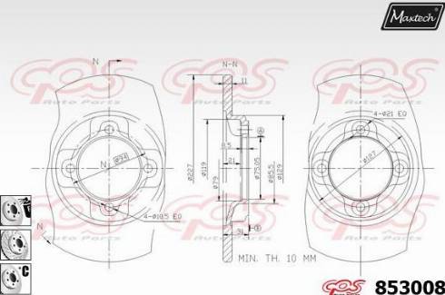 Maxtech 853008.6880 - Гальмівний диск autocars.com.ua