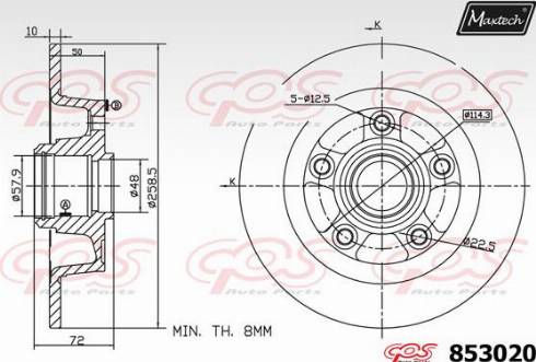 Maxtech 853020.0000 - Гальмівний диск autocars.com.ua