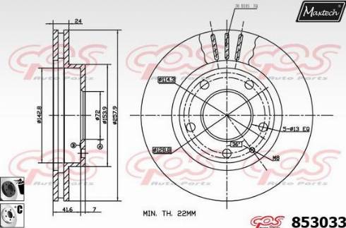 Maxtech 853033.6060 - Гальмівний диск autocars.com.ua