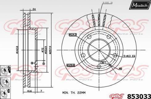 Maxtech 853033.6880 - Гальмівний диск autocars.com.ua