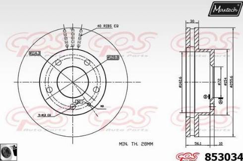 Maxtech 853034.0060 - Тормозной диск autodnr.net