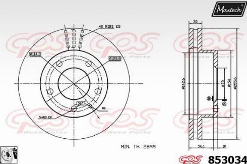 Maxtech 853034.0080 - Тормозной диск autodnr.net