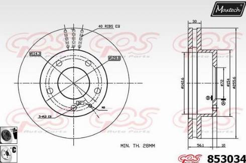 Maxtech 853034.6060 - Тормозной диск autodnr.net