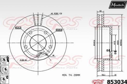 Maxtech 853034.6880 - Тормозной диск autodnr.net