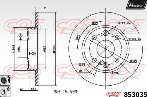 Maxtech 853035.6060 - Гальмівний диск autocars.com.ua