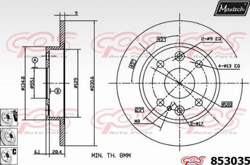 Maxtech 853035.6880 - Гальмівний диск autocars.com.ua