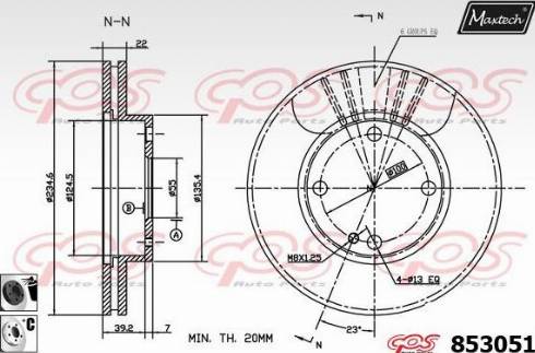 Maxtech 853051.6060 - Гальмівний диск autocars.com.ua