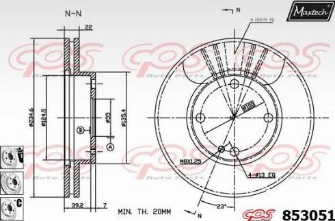 Maxtech 853051.6880 - Гальмівний диск autocars.com.ua