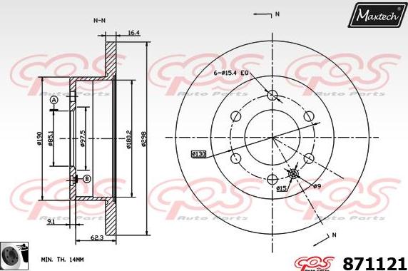 Maxtech 853051 - Гальмівний диск autocars.com.ua