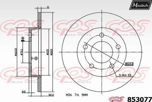 Maxtech 853077.0000 - Гальмівний диск autocars.com.ua