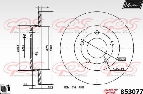 Maxtech 853077.0060 - Гальмівний диск autocars.com.ua