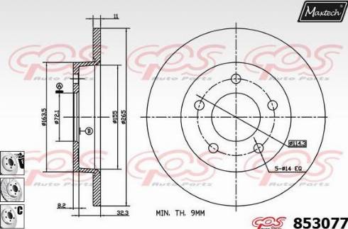 Maxtech 853077.6980 - Гальмівний диск autocars.com.ua