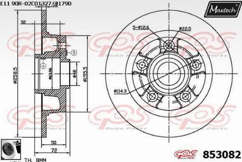 Maxtech 853082.0060 - Гальмівний диск autocars.com.ua