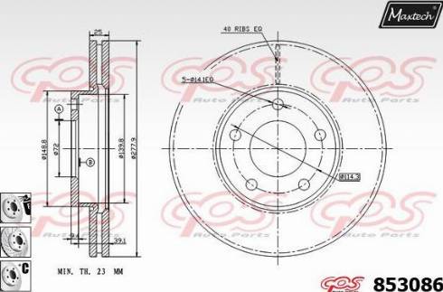 Maxtech 853086.6880 - Гальмівний диск autocars.com.ua