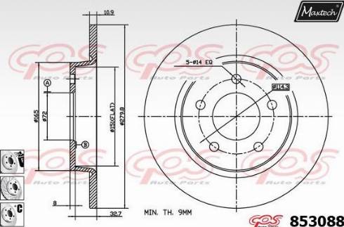 Maxtech 853088.6880 - Гальмівний диск autocars.com.ua